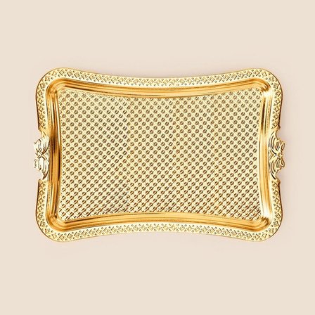 Dalgıç Sunum Tepsisi - Gold - 15x25 cm