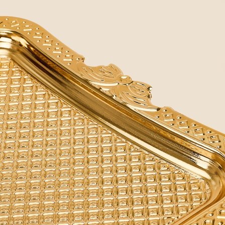 Dalgıç Sunum Tepsisi - Gold - 15x25 cm