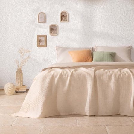 Evidea Soft Nova Çift Kişilik Pike - Ekru - 200x220 cm