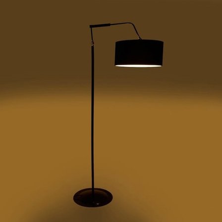 Evidea Lighting Metal Ayaklı Kumaş Başlıklı Lambader - Siyah - 150 cm