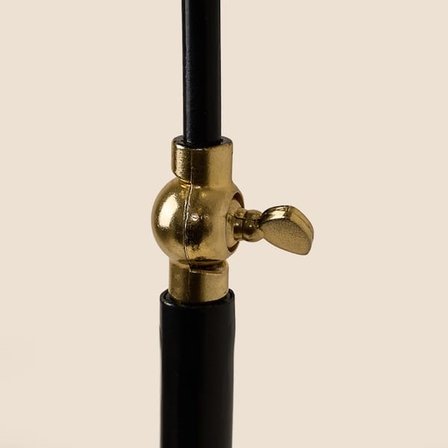 Evidea Lighting Metal Ayaklı Kumaş Başlıklı Lambader - Siyah - 150 cm