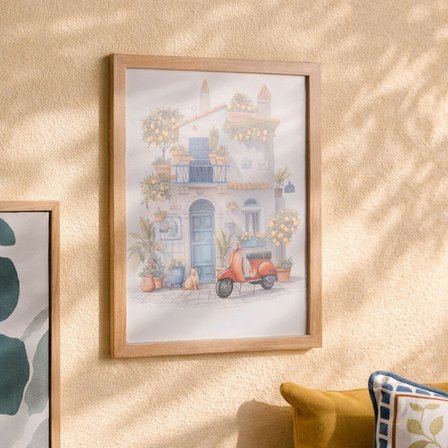 Evidea Deco Lemon Cafe Duvar Panosu - Renkli - 30x40 cm