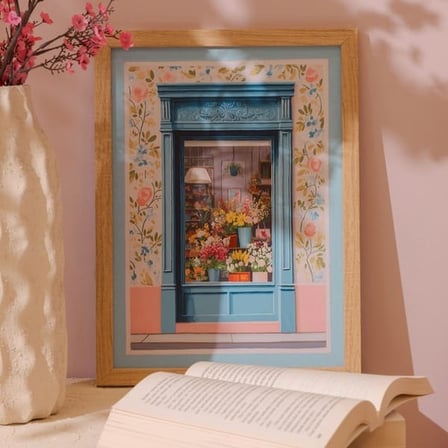 Evidea Deco Flower Cafe Duvar Panosu - Renkli - 30x40 cm
