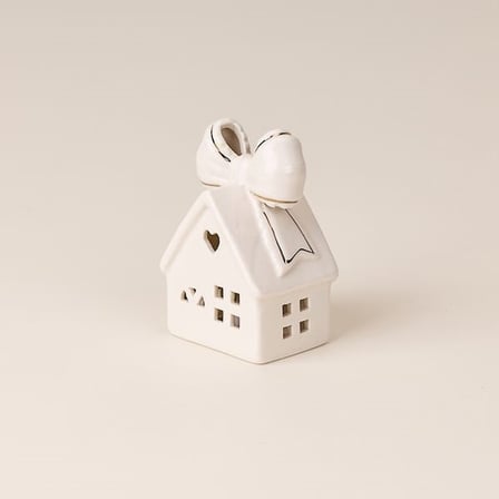 Evidea Deco Ribbon House Pilli Mum - Beyaz - 10x6 cm