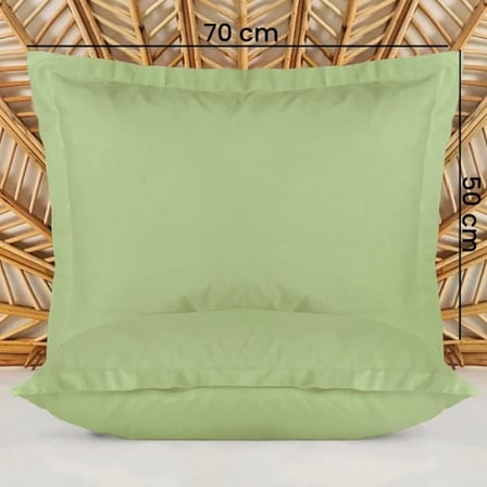 Evidea Soft Basic Oxford Saten 2'li Yastık Kılıfı - Yeşil - 50x70 cm