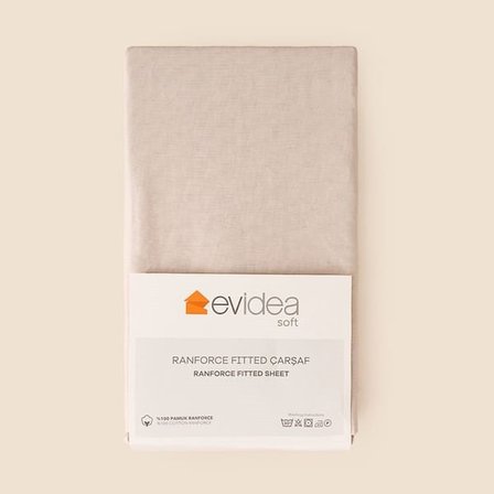 Evidea Soft Eco Tek Kişilik Lastikli Çarşaf - Bej - 100x200 cm