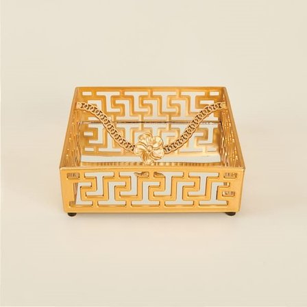 Evidea Kitchen Aynalı Peçetelik - Altın - 18 cm