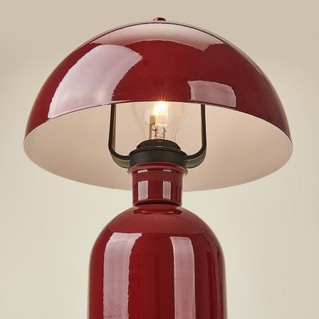 Evidea Lighting Metal Mantar Abajur - Bordo - 40 cm