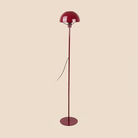 Evidea Lighting Metal Ayak Üstü Açık Şapkalı Lambader - Kırmızı - 140 cm