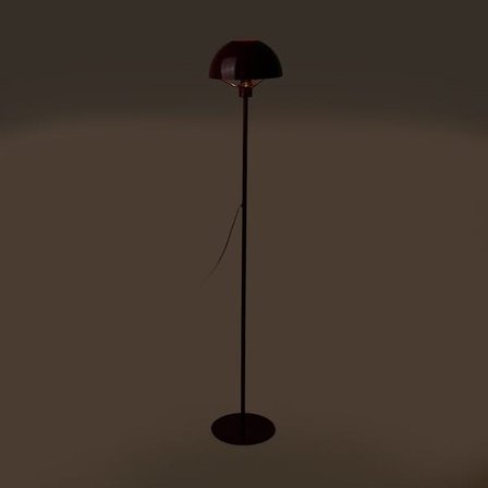 Evidea Lighting Metal Ayak Üstü Açık Şapkalı Lambader - Kırmızı - 140 cm