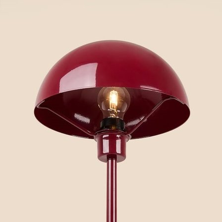 Evidea Lighting Metal Ayak Üstü Açık Şapkalı Lambader - Kırmızı - 140 cm