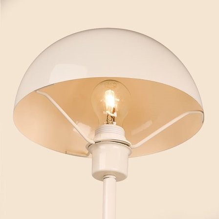 Evidea Lighting Metal Ayak Üstü Açık Şapkalı Lambader - Krem - 140 cm