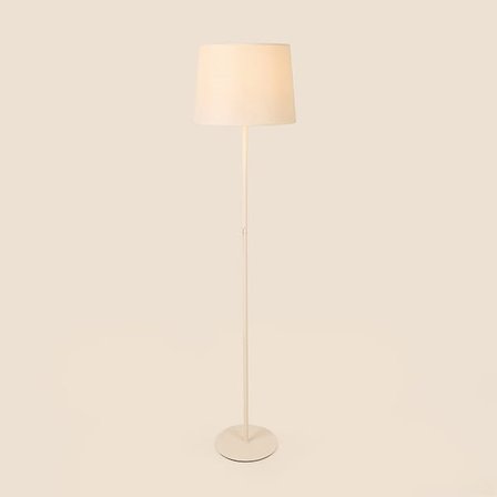 Evidea Lighting Metal Ayaklı Kumaş Başlıklı Lambader - Krem - 150 cm