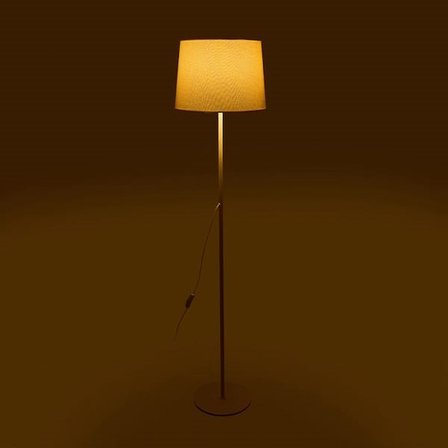 Evidea Lighting Metal Ayaklı Kumaş Başlıklı Lambader - Krem - 150 cm