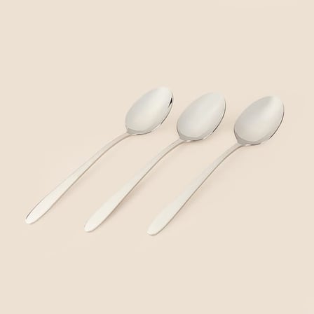 Arsel Damla 3'lü Yemek Kaşığı - Platin - 20 cm