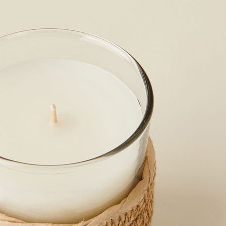 Evidea Deco Sandalwood Hasır Bardak Mum - Bej - 130 gr