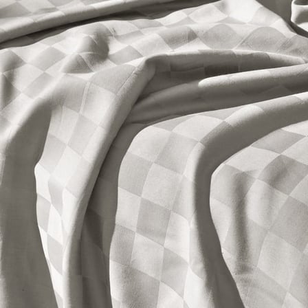 Evidea Soft Karo Pamuk Saten Çift Kişilik Nevresim Takımı - Taş