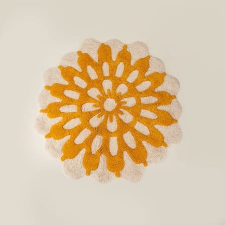 Evidea Soft Nola Tufting Banyo Paspası - Ekru - 90x90 cm