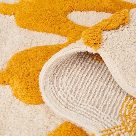 Evidea Soft Nola Tufting Banyo Paspası - Ekru - 90x90 cm