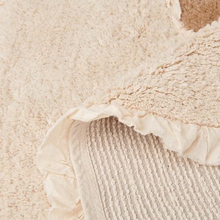 Evidea Soft Riben Tufting Banyo Paspası - Vizon - 90x90 cm