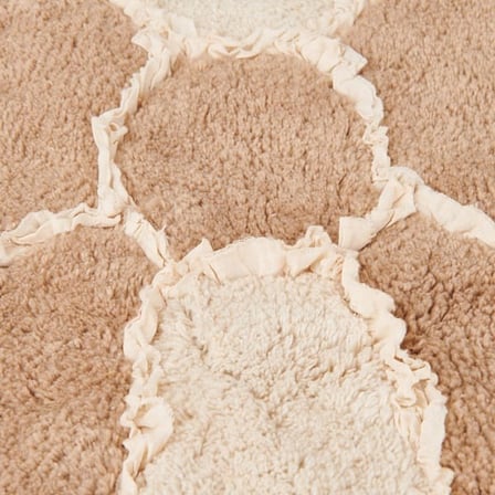 Evidea Soft Riben Tufting Banyo Paspası - Vizon - 90x90 cm