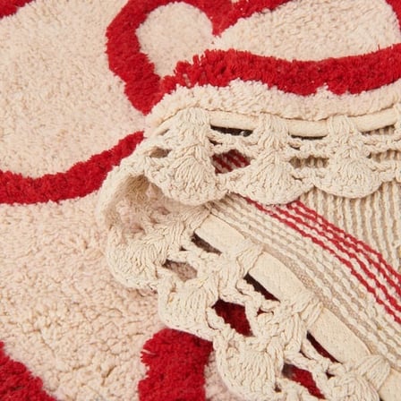 Evidea Soft Amour Tufting Banyo Paspası - Ekru - 90x90 cm