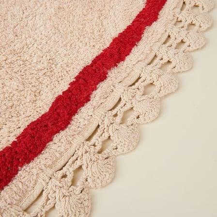 Evidea Soft Amour Tufting Banyo Paspası - Ekru - 90x90 cm