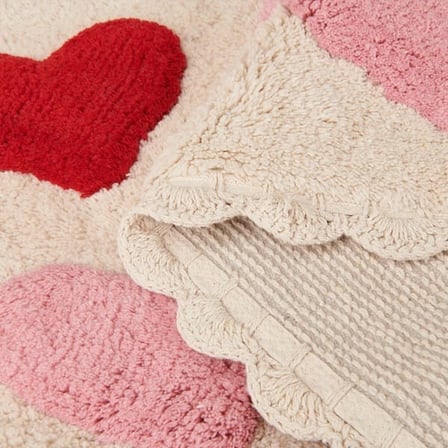 Evidea Soft Herz Tufting Banyo Paspası - Ekru - 50x80 cm