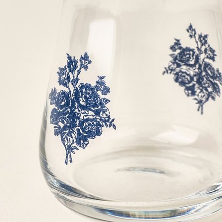 Evidea Kitchen Blue Elegance 6'lı Çay Bardak Seti - Şeffaf / Mavi