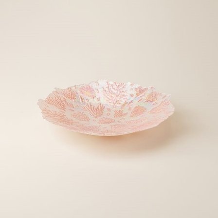 Evidea Deco Mercan Dekoratif Tabak - Beyaz / Pembe -  40 cm