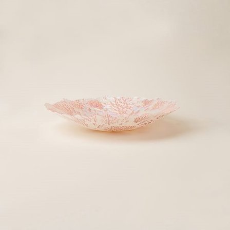 Evidea Deco Mercan Dekoratif Tabak - Beyaz / Pembe -  40 cm