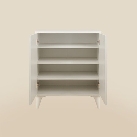 Eco Room Okyanus 2 Kapak 4 Raflı Ayakkabılık - Beyaz - 87,5x33x70 cm