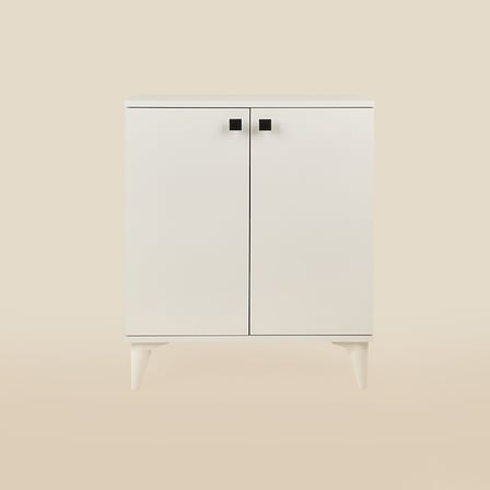 Eco Room Okyanus 2 Kapak 4 Raflı Ayakkabılık - Beyaz - 87,5x33x70 cm