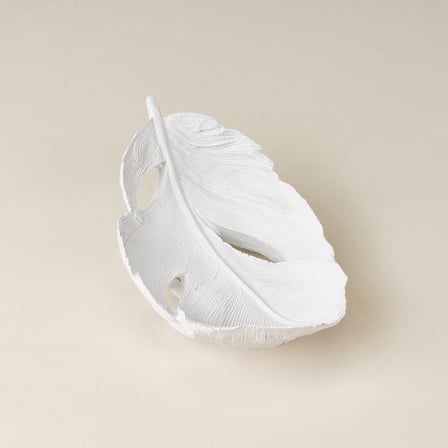 Evidea Deco Yaprak Dekoratif Obje - Beyaz - 20x15 cm