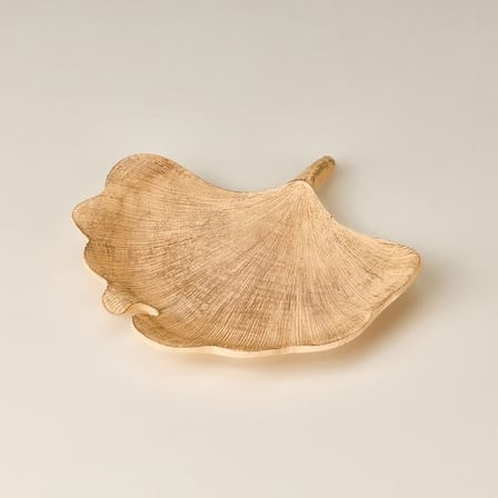 Evidea Deco Biloba Yaprak Dekoratif Obje - Bej - 22 cm