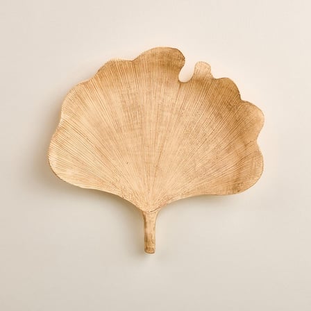 Evidea Deco Biloba Yaprak Dekoratif Obje - Bej - 22 cm