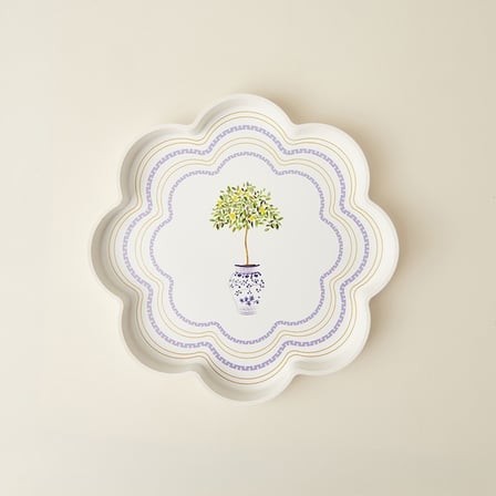 Evidea Kitchen Flower Tepsi - Beyaz - 36 cm