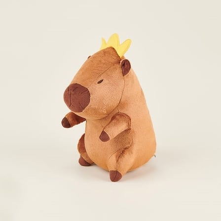Evidea Soft Kral Kapibara Figürlü Yastık - Kahverengi - 16x25 cm