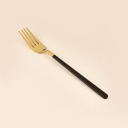Evidea Kitchen Raya 18 Parça Çatal Kaşık Bıçak Seti - Gold / Siyah