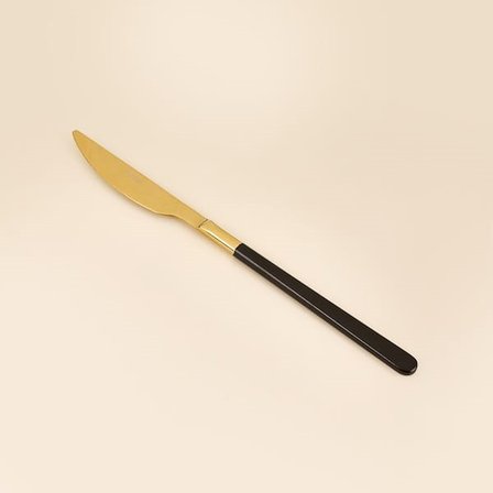 Evidea Kitchen Raya 18 Parça Çatal Kaşık Bıçak Seti - Gold / Siyah
