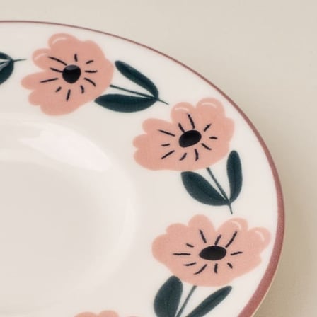 Evidea Kitchen Gül Bahçesi Çay Tabağı - Renkli - 12,5 cm