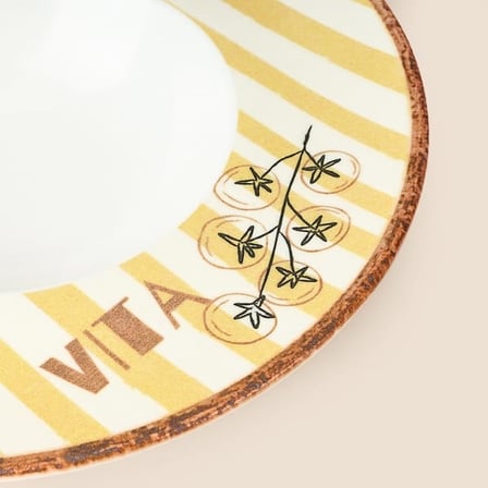Porser Desenli 2'li Makarna Tabağı - Renkli - 30 cm