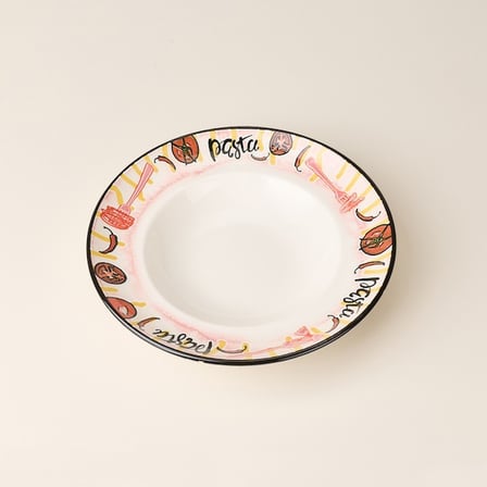 Evidea Kitchen Pasta 2'li Makarna Tabağı - Renkli - 27 cm