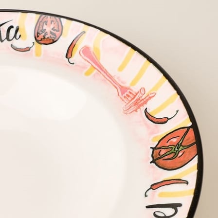 Evidea Kitchen Pasta 2'li Makarna Tabağı - Renkli - 27 cm
