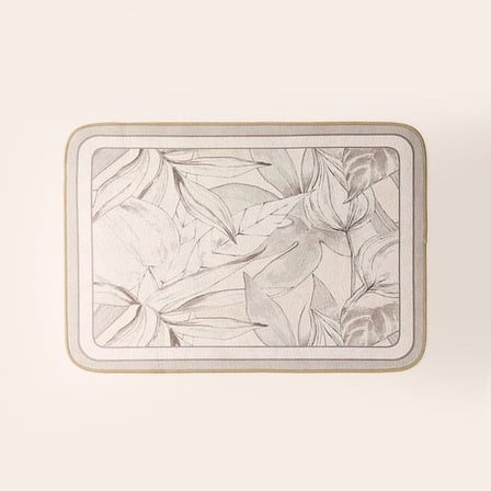 Evidea Soft Leaf Dikdörtgen Sihirli Banyo Paspası - Ekru - 50x70 cm