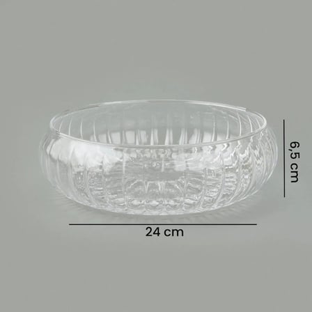 Evidea Kitchen Linea Cam Salata ve Meyve Kasesi - Şeffaf - 24 cm