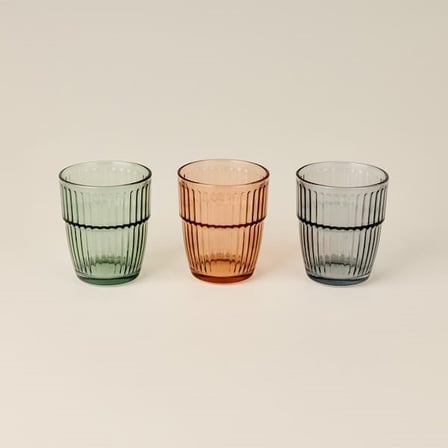 Evidea Kitchen Ribera 3'lü Su Bardağı - Renkli - 350 ml