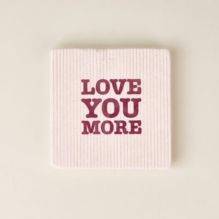 Evidea Kitchen Love You More Taş Bardak Altlığı - Renkli
