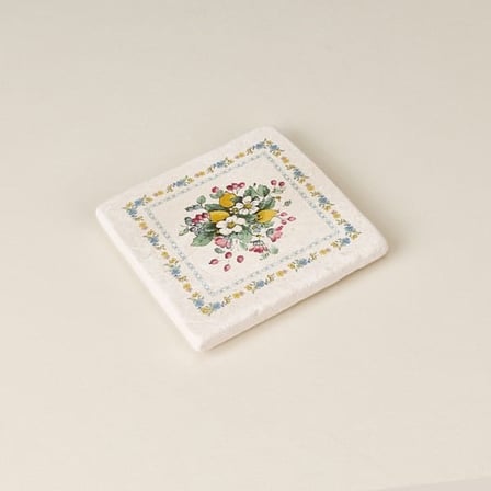 Evidea Kitchen Vintage Garden Taş Bardak Altlığı - Renkli