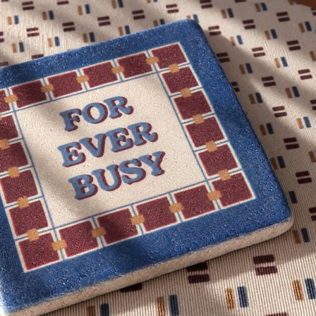 Evidea Kitchen For Ever Busy Taş Bardak Altlığı - Renkli